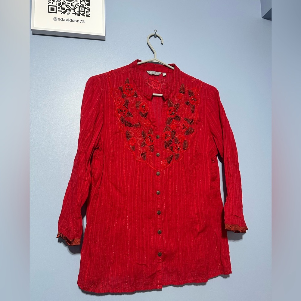 Per Una Vibrant Red Blouse